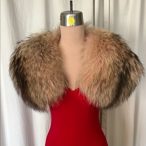 Alice + Olivia Accessories - Alice & Olivia Raccoon fur Bolaro  shrug dusty pink black brown S/P